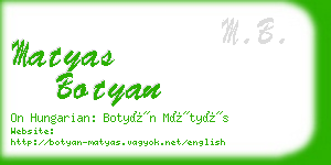 matyas botyan business card